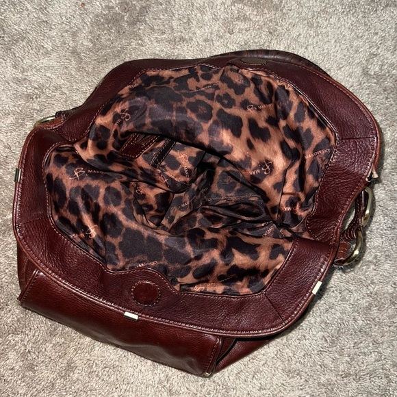 B. Makowsky Brown Leather Shoulder Bag Tote Purse - Picture 12 of 15